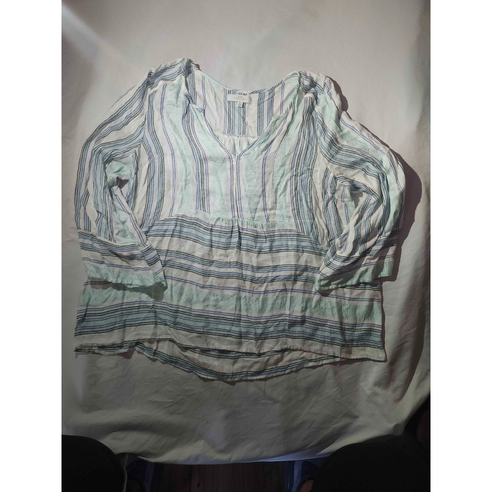 New Directions Blouse Womens XL Striped Maximalist Eclectic Grandma Indie Fairy